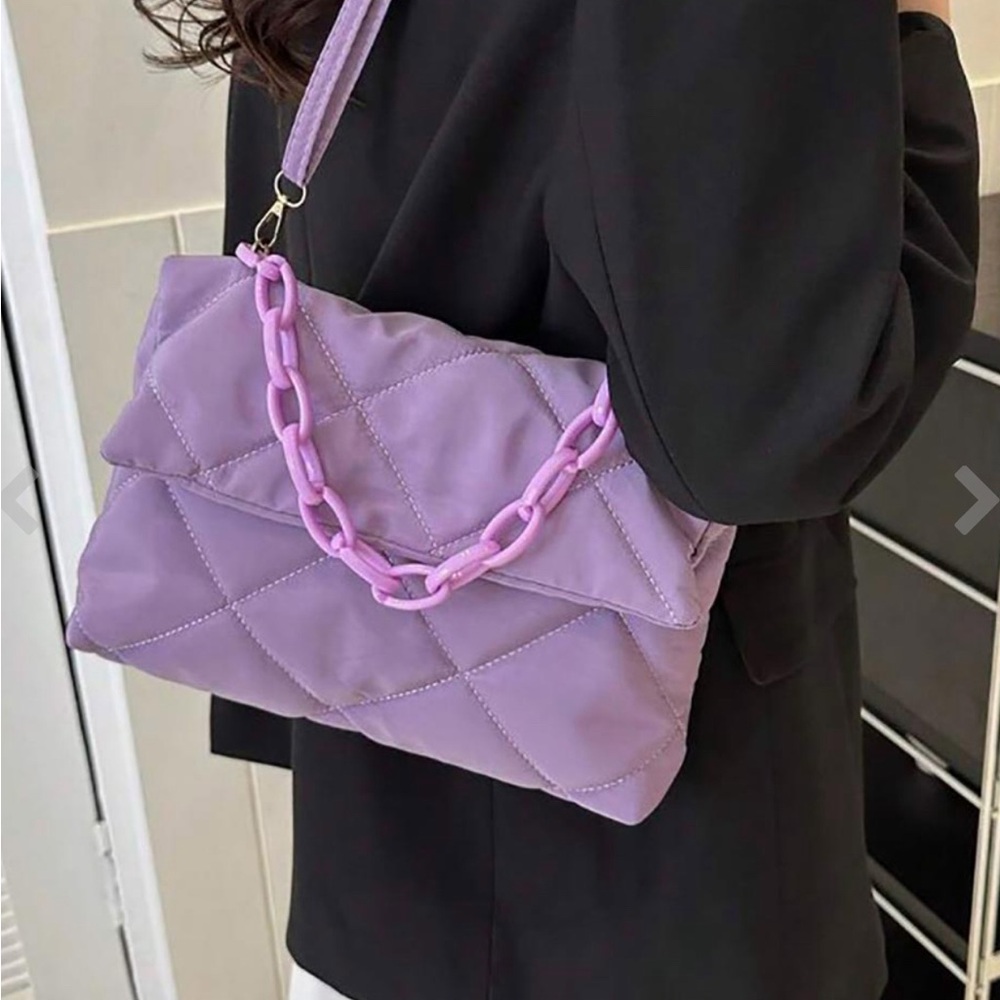 Quilted padded Flap Shoulder bag
